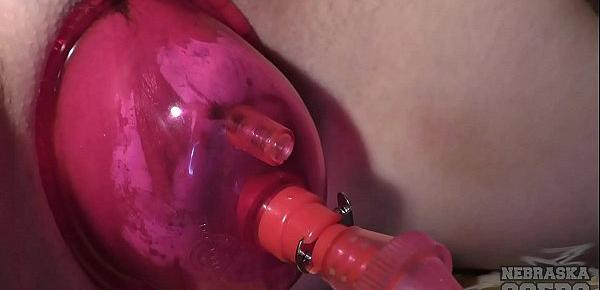  lucia back and glow stick gaping her pusy and swollen pussy pump